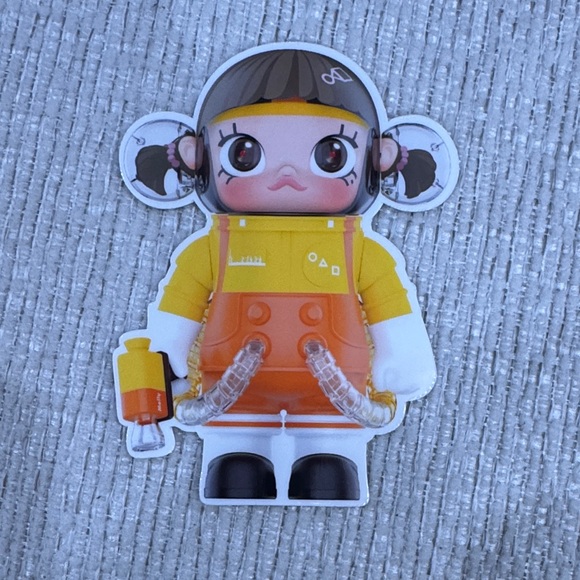 Other - Cute Vinyl Astronaut Figurine Sticker — Yellow & Orange